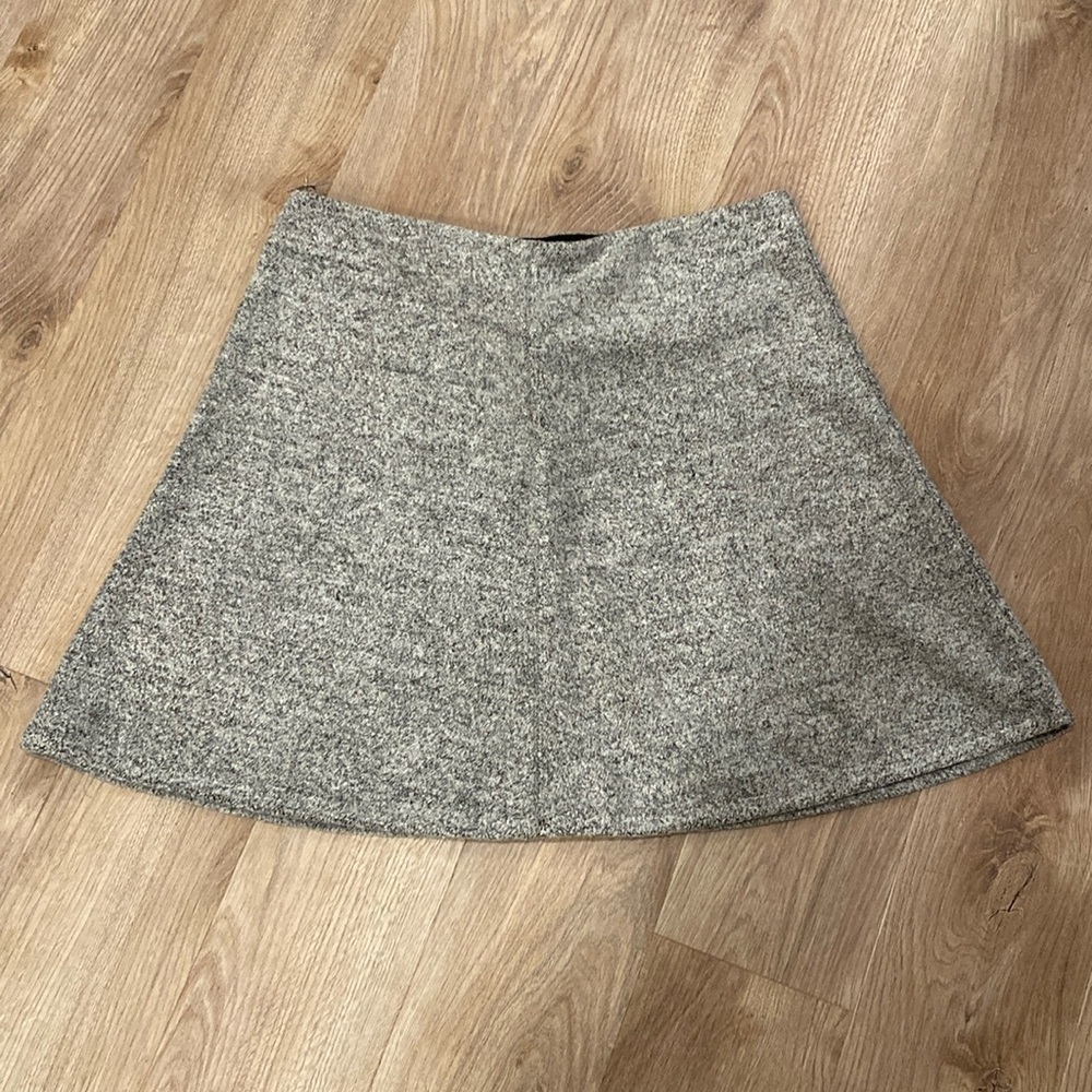 Womens Loft Skirt Size L Grey Formal Business Career Tweed Look Retro Casual